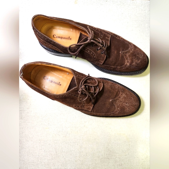 Campanile Brown Suede Men's Lace Up Oxfords, Size 10 - Picture 2 of 13